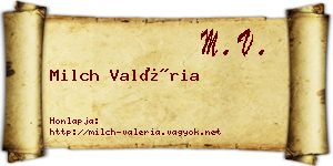 Milch Valéria névjegykártya